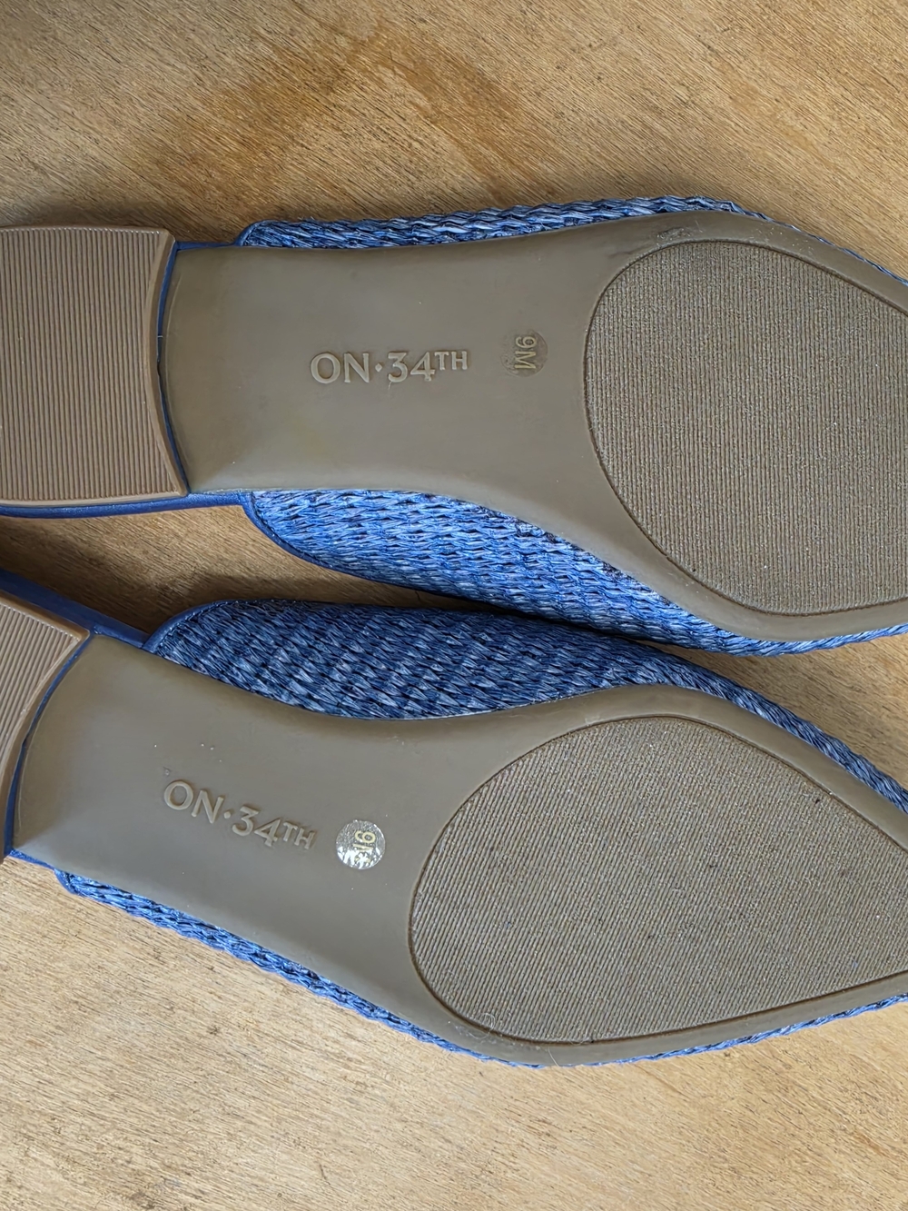 ON 34th Women’s Blue Woven Pointed-Toe Mules - Picture 4 of 4